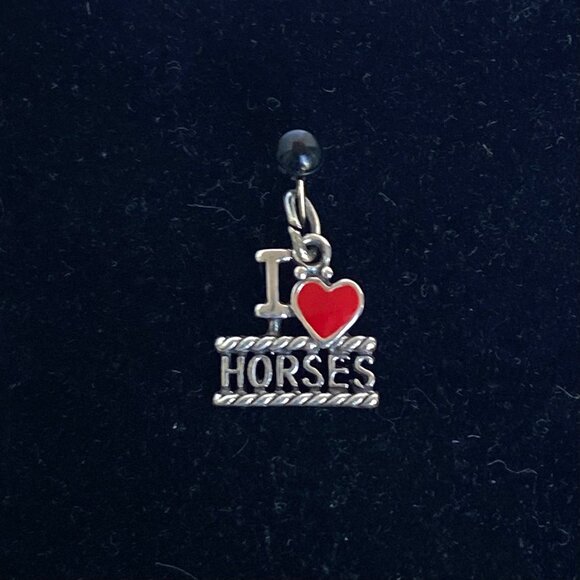 Sterling Silver 925 "I Love Horses" Red Heart Charm Pendant Equestrian Horse - Picture 6 of 12